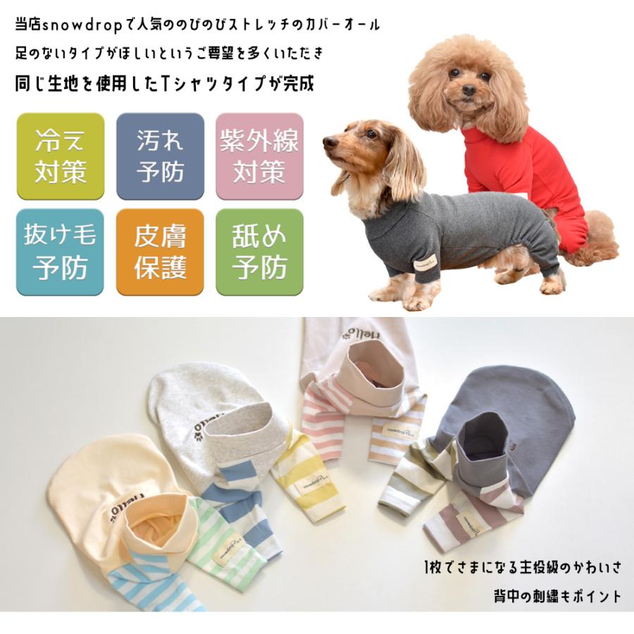 在庫処分SALEの為返品交換不可)ダブル袖ボーダーTシャツ 犬服 snowdrop