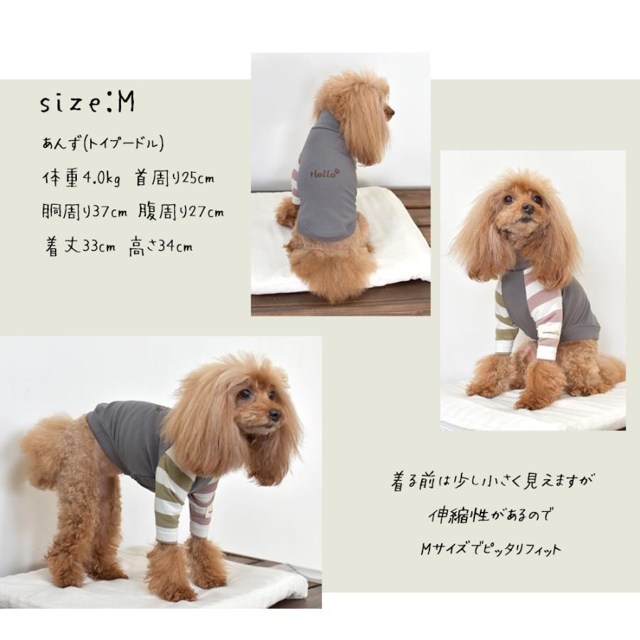 (在庫処分SALEの為返品交換不可)ダブル袖ボーダーTシャツ 犬服 snowdrop ドッグウェア 着せやすい 伸縮 DOG dog ゆうパケット対応 | ブランド登録なし | 02