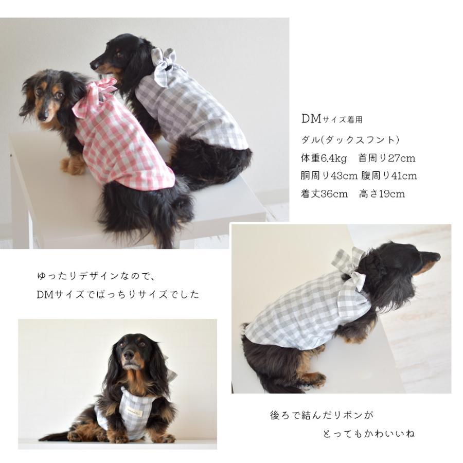 【在庫処分セールの為返品交換不可】リボン タイ ワンピース snowdrop レース チェックブラウス 涼しい 犬 夏服 キャミソール タンクトップ ゆうパケット対応 |  | 02