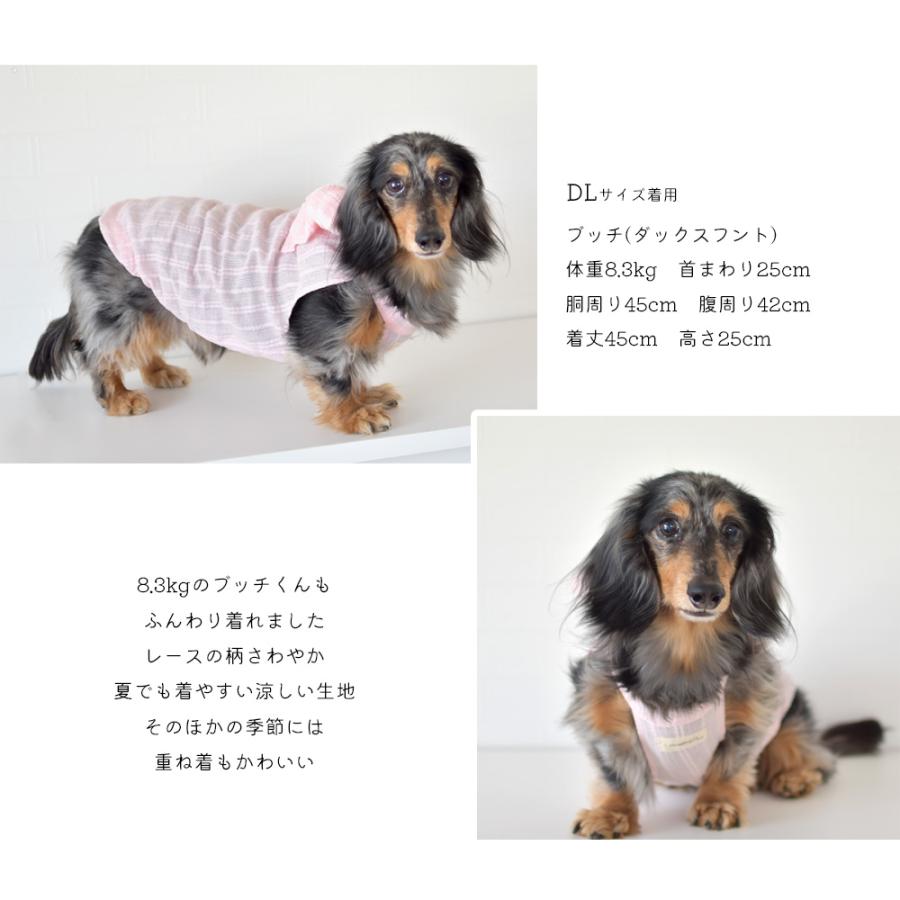 【在庫処分セールの為返品交換不可】リボン タイ ワンピース snowdrop レース チェックブラウス 涼しい 犬 夏服 キャミソール タンクトップ ゆうパケット対応 |  | 05