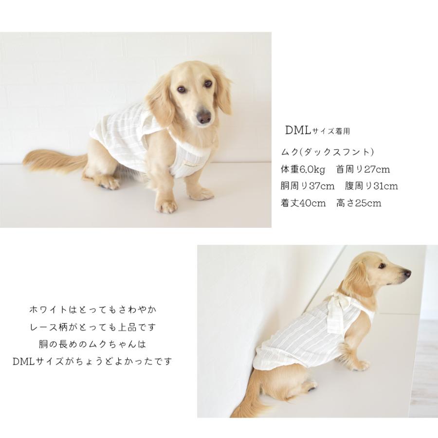 【在庫処分セールの為返品交換不可】リボン タイ ワンピース snowdrop レース チェックブラウス 涼しい 犬 夏服 キャミソール タンクトップ ゆうパケット対応 |  | 06