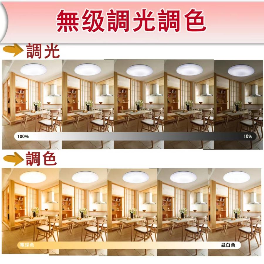 【店内特選】LEDシーリングライト 天井照明器具 8畳 10畳 30W ceiling light 調光調色 リ常夜灯 節電 和室照明 寝室 リビング タイマー リビング 簡単取付｜snowing｜03