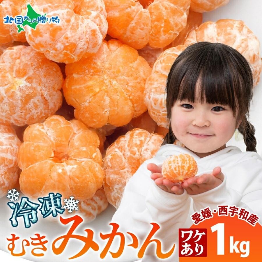 北国からの贈り物 訳アリ 皮剥き 冷凍みかん 1kg 愛媛 西宇和産 セット 
