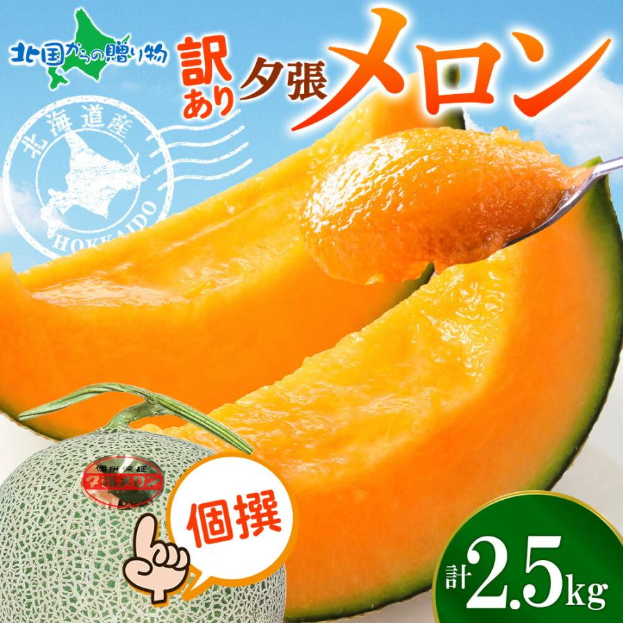 夕張メロン 訳あり 北海道産 個選 2玉 計2 5kg お取り寄せ フルーツ