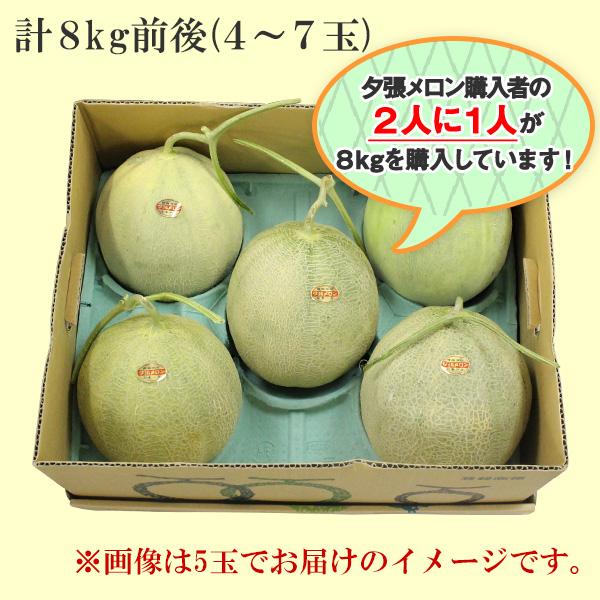 北国からの贈り物 夕張メロン 訳あり 北海道産 4-7玉 計8kg 個選 送料 