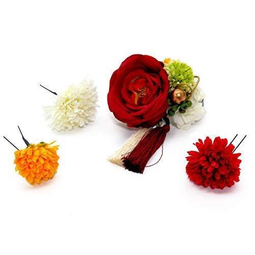 国産 髪飾り 成人式 Sumika アートフラワー 髪飾り 4点セット 赤 ローズ Smk1003 メーカー包装済 Www World Of Heating De