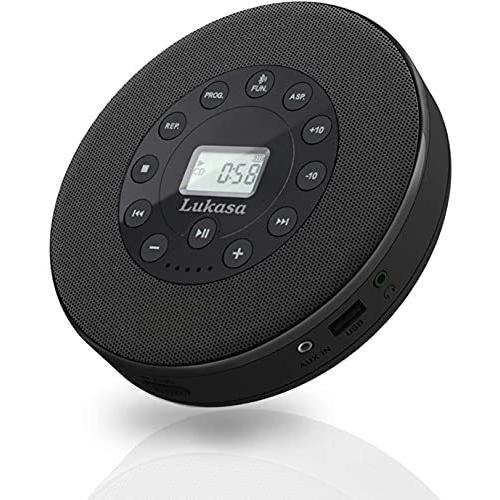 人気沸騰ブラドン 小型 Cdウォークマン Lukasu ポータブル Cdプレーヤー Lukasu コンパクト Aux イヤホン付き Bluetooth Cd Mp3 Usbモード対応 防水 ポータブルオーディオ