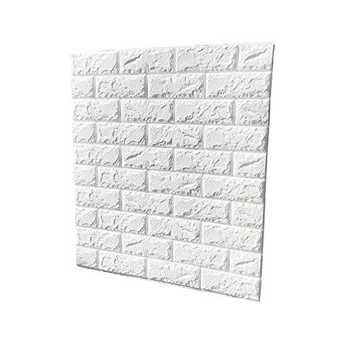 壁紙 70cmx77cm 立体壁紙 レンガ 3d壁紙 レンガ ウォールステッカー 3d壁紙 軽量 壁紙研究所 壁 超大判 白レンガ調 3dクッション 立体壁紙