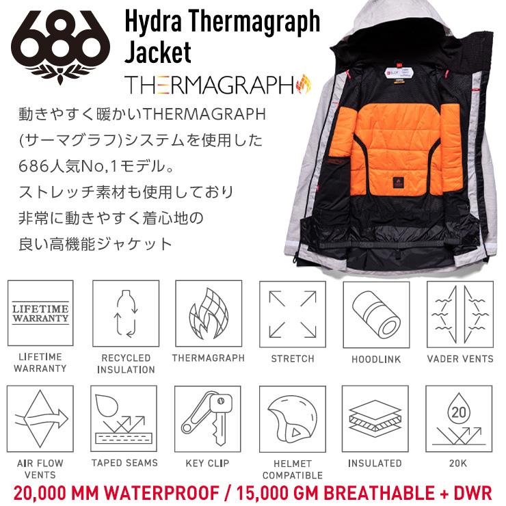 22-23 686 シックスエイトシックス Hydra Thermagraph Jacket スノーボードジャケット スノーボード ウェア スノーウェア｜snowtown｜09