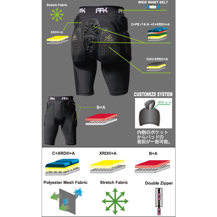 ARK エーアールケー XRD HIP PROTECTOR SHORT ヒッププロテクター