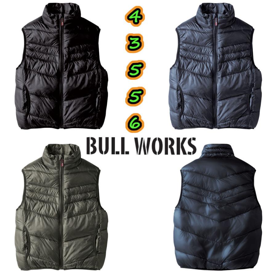 桑和] BULL WORKS 防寒ベスト 43556 ダウンの様 撥水 軽量 LL 4