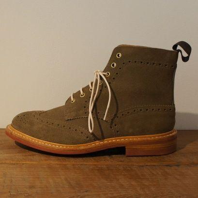 Tricker's トリッカーズ ウイングチップブーツ（ベージュ