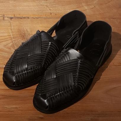 SHOEISM（シューイズム） レザー編み込みサンダル DE6301（ブラック