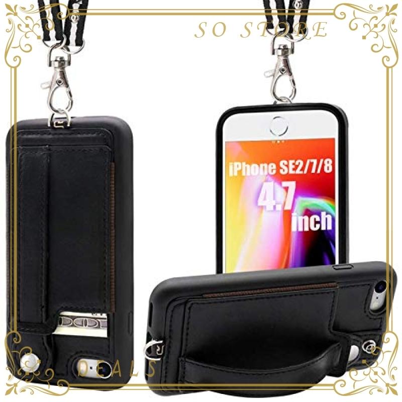 Iphone8 ケース 手帳型 Iphone Se2 ケース ネックストラップ付き Toovren Iphone Se ケース カード入れ Iphone7ケース スタン Igs So Store 通販 Yahoo ショッピング