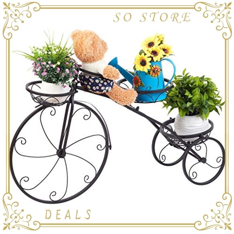 内祝い フラワースタンド アイアン 自転車型 屋外 花台 おしゃれ ガーデニング 棚 鉢植え 観葉植物 盆栽の飾り台 3段 保存版 Turningheadskennel Com