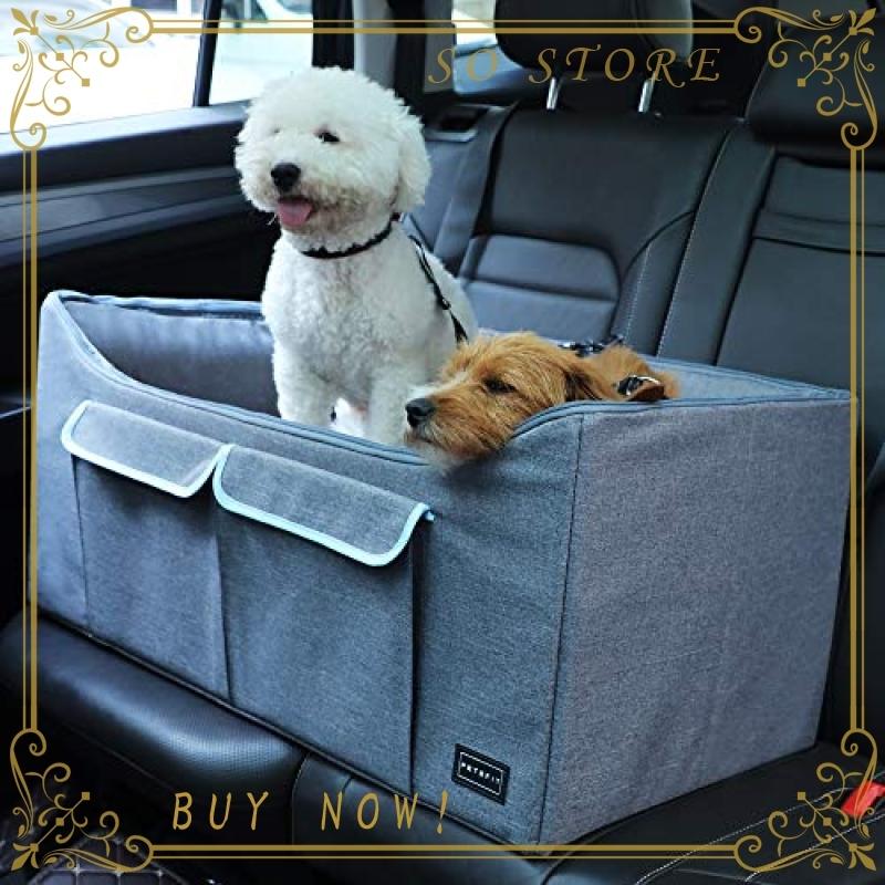 高い素材 Petsfit ペットドライブボックス 車用ペットシート 犬 猫用 車載用ソファー 折り畳み式 収納袋付き 飛び出し防止 ポイント10倍 Traumazim Com