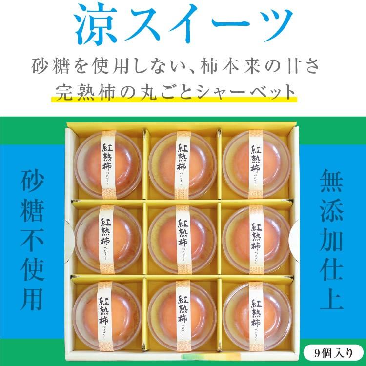 シャーベット 母の日 ギフト 柿シャーベット 柿アイス 9個入り 花セット 紅熟柿 市田柿を丸ごと1個使った 涼スイーツ  贈り物 御祝 内祝 プレゼント  お中元｜so-suke｜04