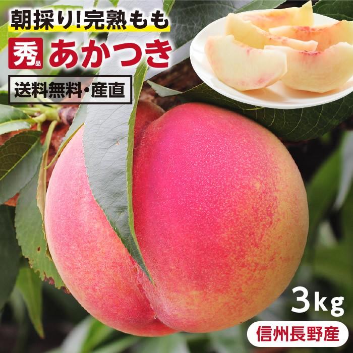 桃 あかつき 秀品 3kg 長野 送料無料 産地直送 完熟 もも お中元 ギフト 美味しい 旬 果物 お取り寄せ 山下屋荘介 通販 Paypayモール