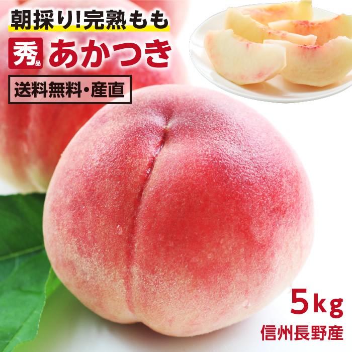 桃 あかつき 秀品 5kg 長野 送料無料 産地直送 完熟 もも お中元 ギフト 美味しい 旬 果物 お取り寄せ 山下屋荘介 通販 Paypayモール
