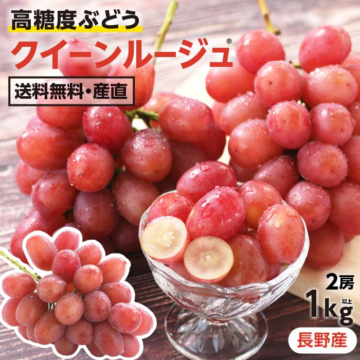 新品種 クイーンルージュ 秀品  約800g(2～3房程度) 山下屋荘介 ぶどう クイーンルージュ 種無し 約1kg 2房 秀品