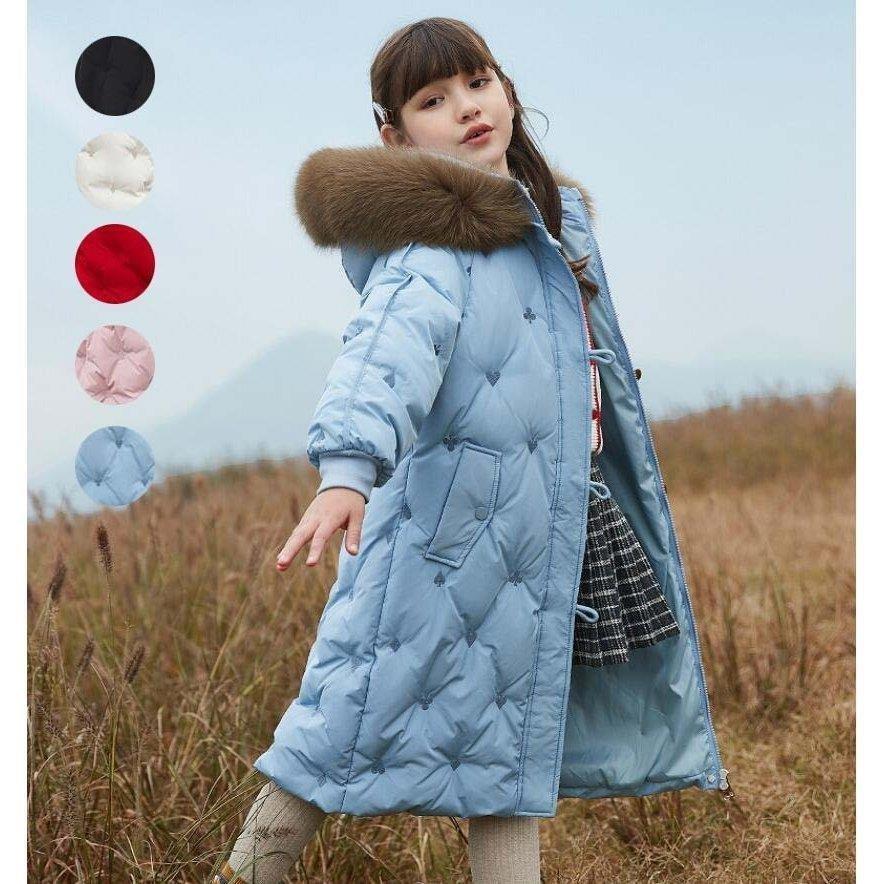 クリアランス売品 ダウンコート ロング キッズ 子供服 冬服 中綿コート ダウンコート 女の子 フェイクファー付き 韓国風 ジュニア ロング丈コート 上着 コート 入園式 卒園式 直売公式店 Ssl Daikyogo Or Jp