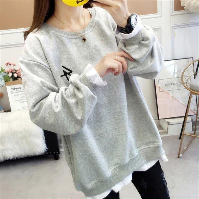 クリスマスファッション パーカー レディース 長袖 Tシャツ レイヤード トレーナー 秋服 トップス 切替 ゆる 体型カバー 重ね着