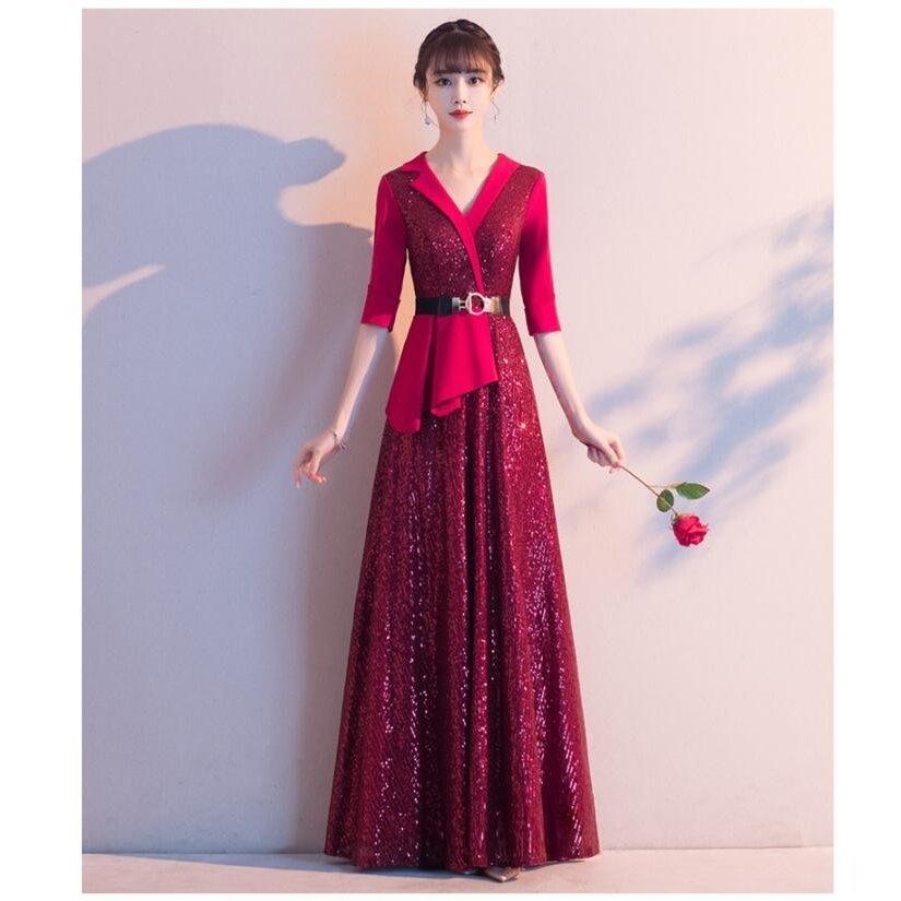 アウトレット 店舗 袖あり ロングドレス パーティードレス 10代代30代40代 結婚式ワンピース おしゃれ Aライン カラードレス 二次会 舞台衣装 披露宴 演奏会 成人式 卒業式 激安販促品専門店 Www Pesticon Sg