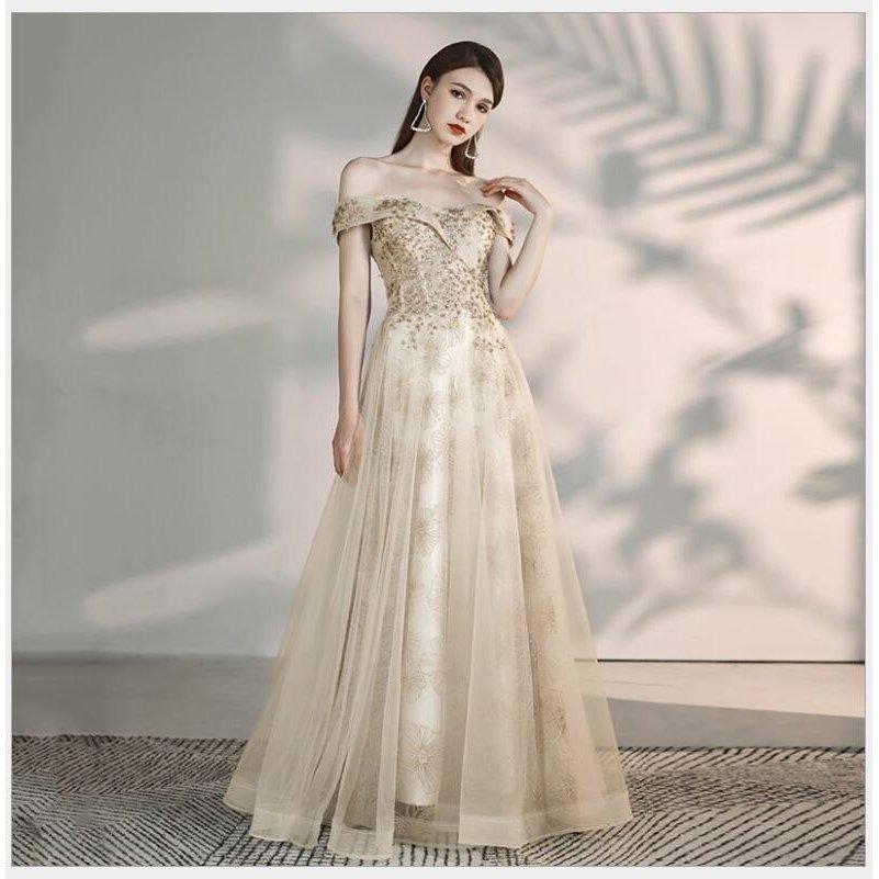 大切な ロング丈ドレス 上品 発表会 30代40代 着痩せ おしゃれ 謝恩会 披露宴 二次会 お呼ばれ 結婚式 ウエディングドレス パーティードレス オフショルダー ナイトドレス 欠品の場合はメールにてご連絡いたします ご了承ください はい 了承済み Captains Agency