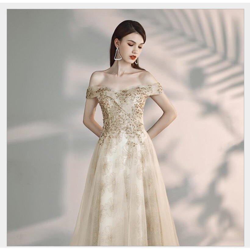 大切な ロング丈ドレス 上品 発表会 30代40代 着痩せ おしゃれ 謝恩会 披露宴 二次会 お呼ばれ 結婚式 ウエディングドレス パーティードレス オフショルダー ナイトドレス 欠品の場合はメールにてご連絡いたします ご了承ください はい 了承済み Captains Agency