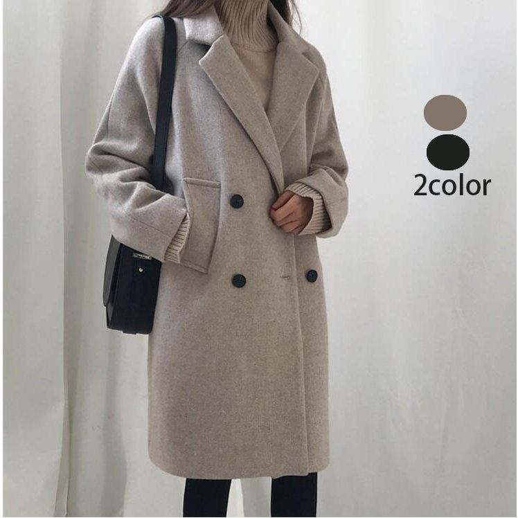 スーパーセール チェスターコート レディース 秋冬 30代40代50代 ロング丈コート 厚手 ラシャコート 体型カバー ダブルボタンコート 韓国風 アウター 着痩せ 通勤 Ol