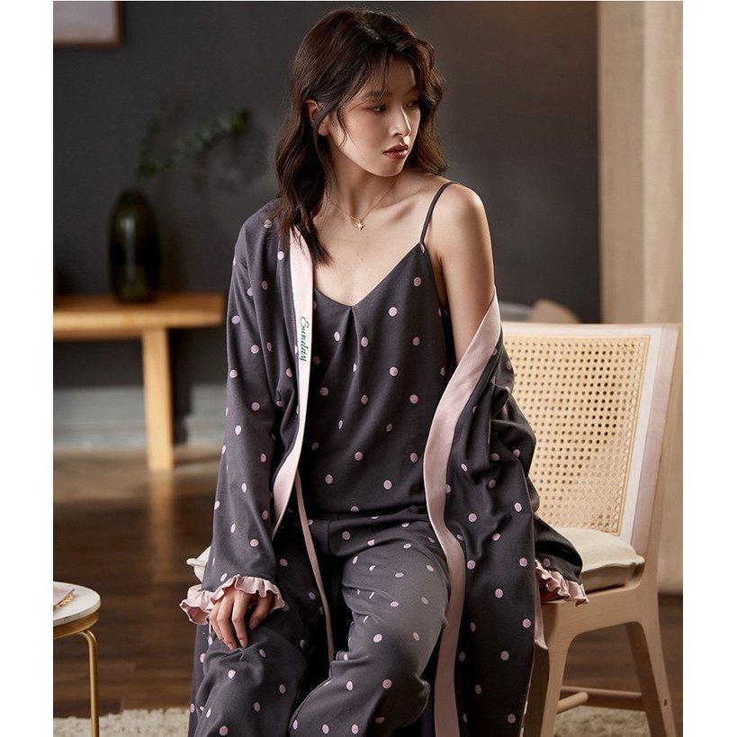 宅配便配送 カーディガン プリント ゆったり パジャマ セットアップ 3点パジャマ ルームウェア 部屋着 可愛い 前開き 春夏秋 レディース 大きいサイズ バスローブ セットアップ サイズ Xl Www We Job Com