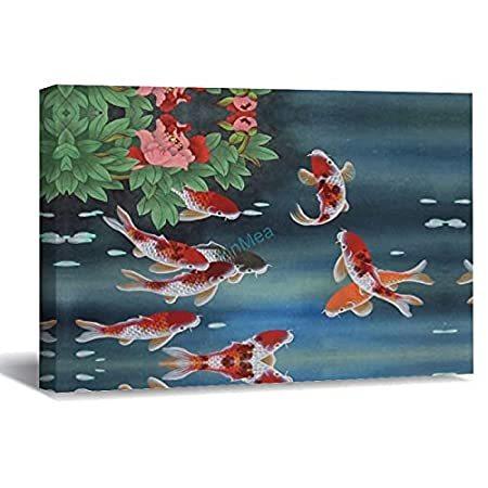 【予約受付中】 Art Wall Modern Canvas On Painting -Oil Fish Koi Pictures Decorati Home For レリーフ、アート
