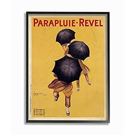 2021人気No.1の Stupell Industries Marcell by Design Yellow, Poster Vintage Parapluie-Revel レリーフ、アート