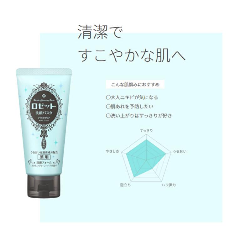ニキビ対策 肌荒れ予防 ロゼット洗顔パスタ アクネクリア 薬用洗顔フォーム 120g 5個セット | ROSETTE（コスメ） | 02