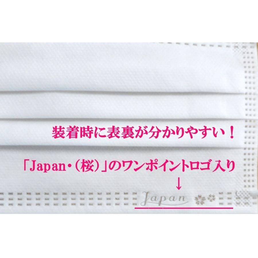 1000枚 2000枚「Japan 桜」ワンポイント ロゴ入り 不織布 マスク 日本製  使い捨てマスク 花粉 まとめ買い 99％カット 肌にやさしい 売れ筋の画像