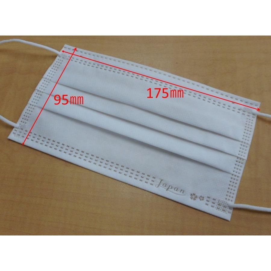 山陽物産 100枚「Japan 桜」 不織布マスク 白 ワンポイント ロゴ入り