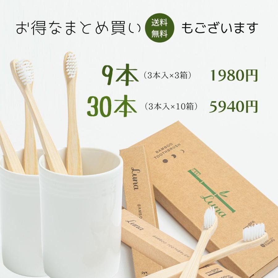 Luna 9本 竹から生まれた歯ブラシ ルナ 竹歯ブラシ 箱入 BPAフリー