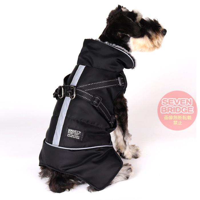 犬 ジャケット ハーネス 一体型 反射 暖か 首元 ファー ベスト