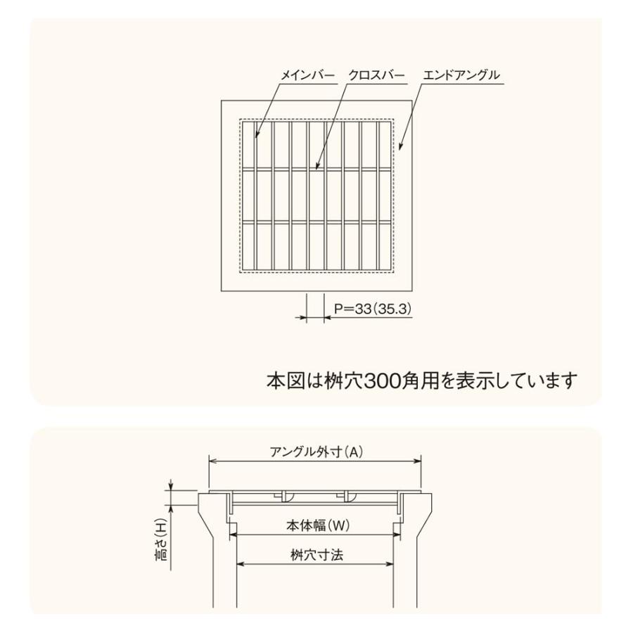 溜桝用 四面ツバ付 溝蓋 側溝蓋 グレーチング蓋 規格 ます幅450mm 溜枡用 蓋 桝  ためます用 普通目 荷重:T-6 4L-50-45 株式会社イズミ｜soaring-p｜02