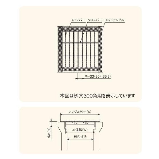 グレーチング 会所桝 枡 蓋ます蓋 みぞ幅300 4LI‐32‐30 溜枡 T-2 乗用車用 普通目 並目 溜めます溝ふた 側溝 フタ コンクリートふた代用 株式会社イズミ｜soaring-p｜02