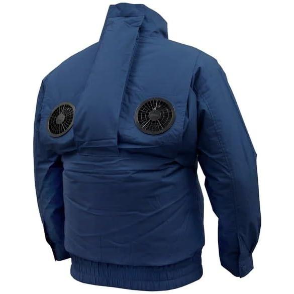 猛暑対策用 EIKOブランド空調服セット 3L SIZE 即使用可 エイコー EIKO 空調服 EK4530 ネイビー (サイズM)ハイバック 綿 長袖