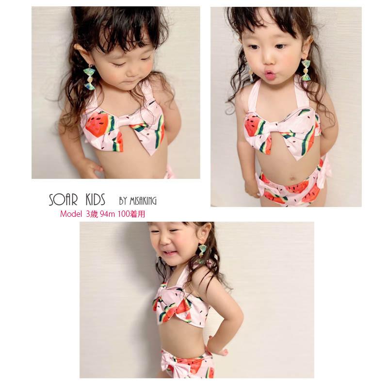 アウトレット 送料無料  スイカビキニ水着 海外子供服　女の子　夏　プール 海｜soarkids｜04