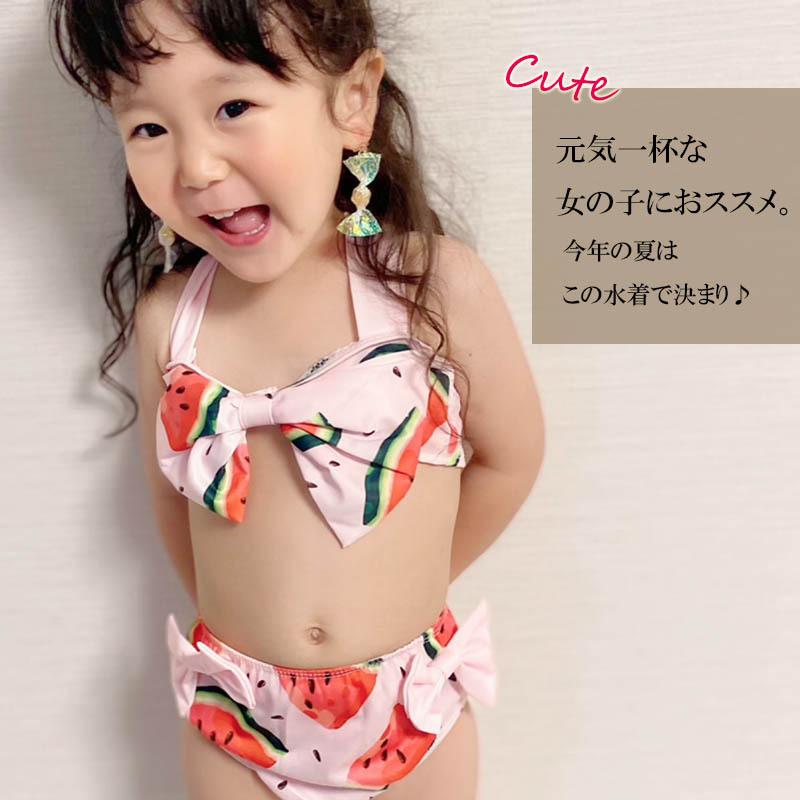 アウトレット 送料無料  スイカビキニ水着 海外子供服　女の子　夏　プール 海｜soarkids｜05