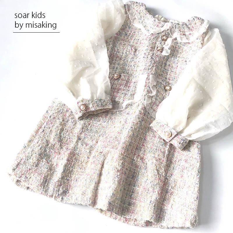 アウトレット 送料無料 ツイードワンピース 海外子供服 キッズ 女の子 