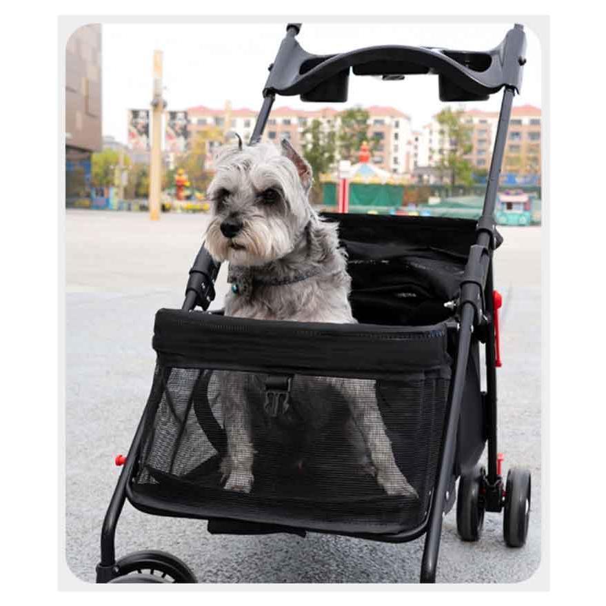 大型犬 お出かけ 折りたたみ ペット 折り畳み 多頭用 バギー ペットカート 後輪ブレーキ付き カート 4輪 老犬 犬 介護用 犬用ベビーカー 360_17
