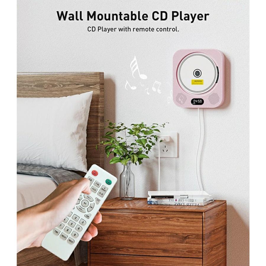 CDプレーヤー 卓上置き 壁掛け CDラジカセ コンパクト ポータブルCD