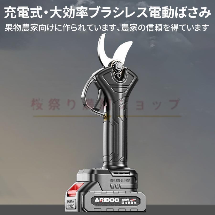 剪定ばさみ 充電 電動ハサミ ブラシレスモーター 小型軽量 開き口50mm
