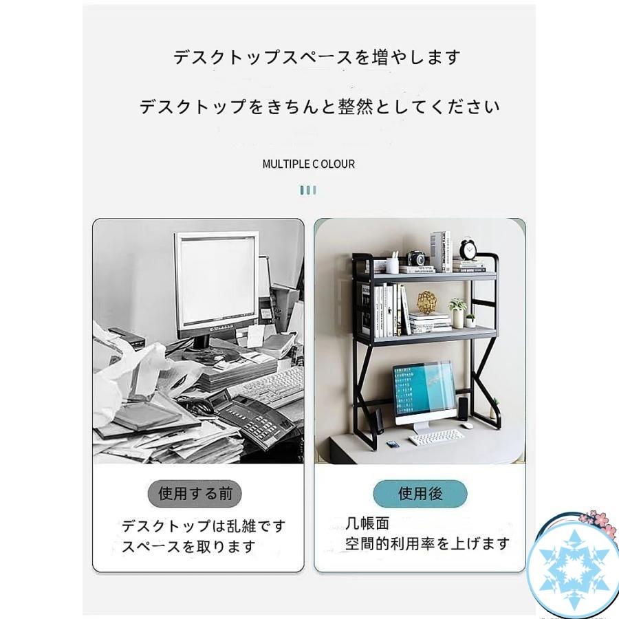 机上ラック デスク上収納ラック メッシュ板付き グリッド本棚 物置ラック 小物雑品収納ラック 高さ調節可能 メッシュ DIY 書類 雑誌 デ_2