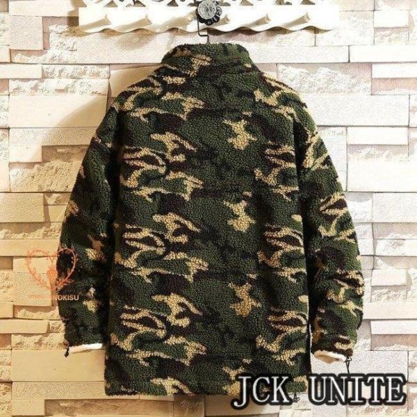 フリースジャケット 長袖 迷彩 ジャケット メンズ アウター 厚手 