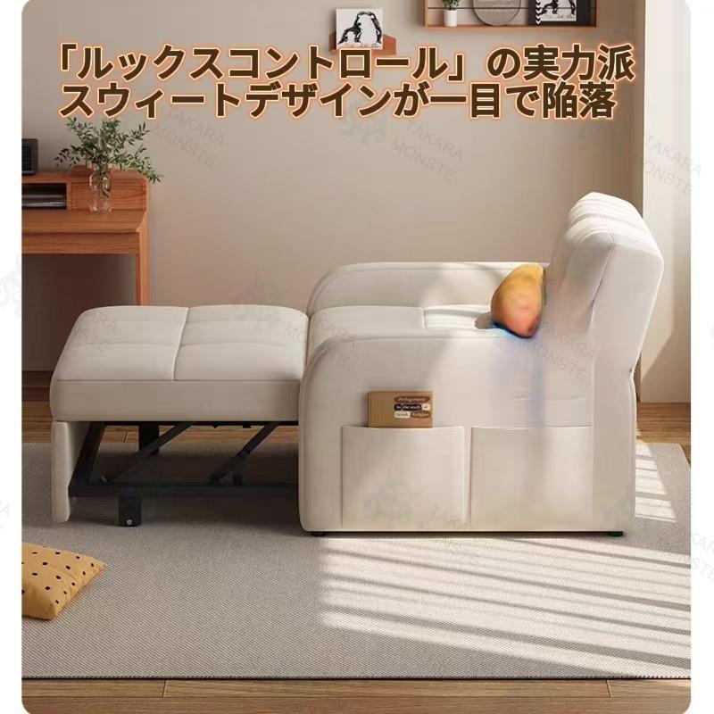 リビング用ソファベッドで、シングルは引き出し式で取り外して洗濯可能